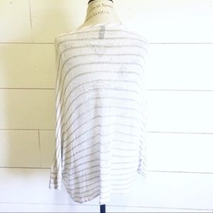 Final Touch Tops - white and gray striped batwing top Final Touch Tops - white and gray striped batwing top